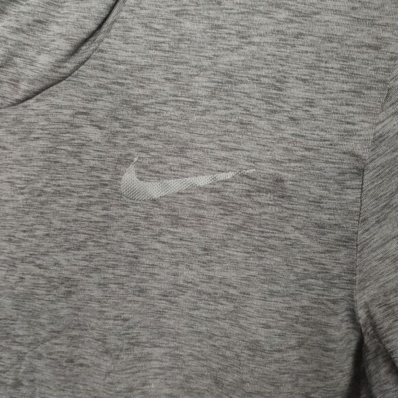 Nike Dri-Fit Light Hoodie Sweatshirt Men's L Charcoal Gray Hooded Long Sleeves - Picture 3 of 10